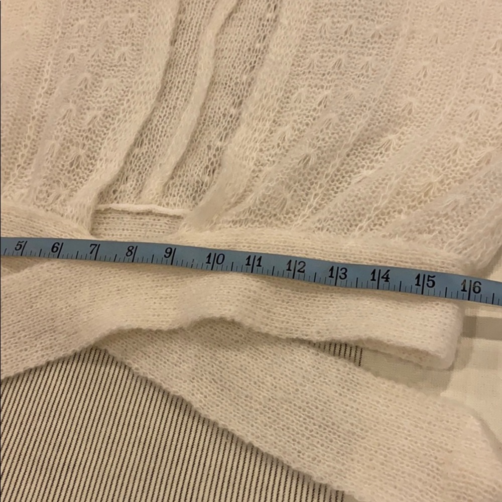 Vintage S-M White Ivory Wrap Crop Sweater Tie - Picture 7 of 13